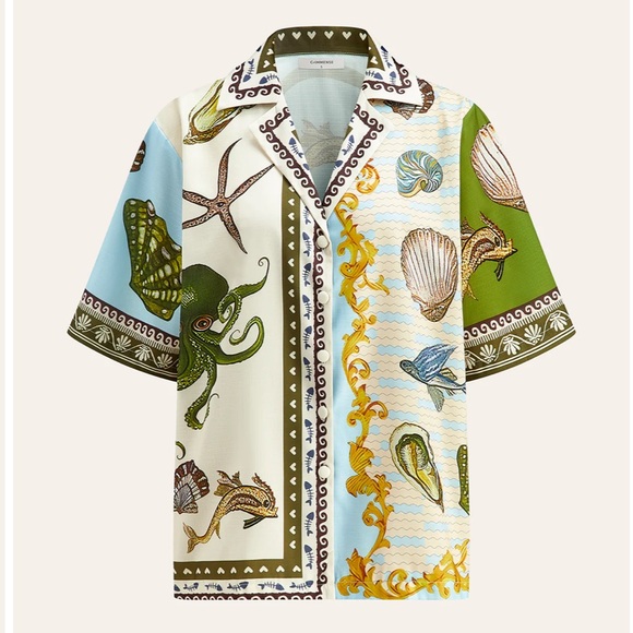 Commense Printed Shirt With Drawstring Pants Set - Picture 2 of 12